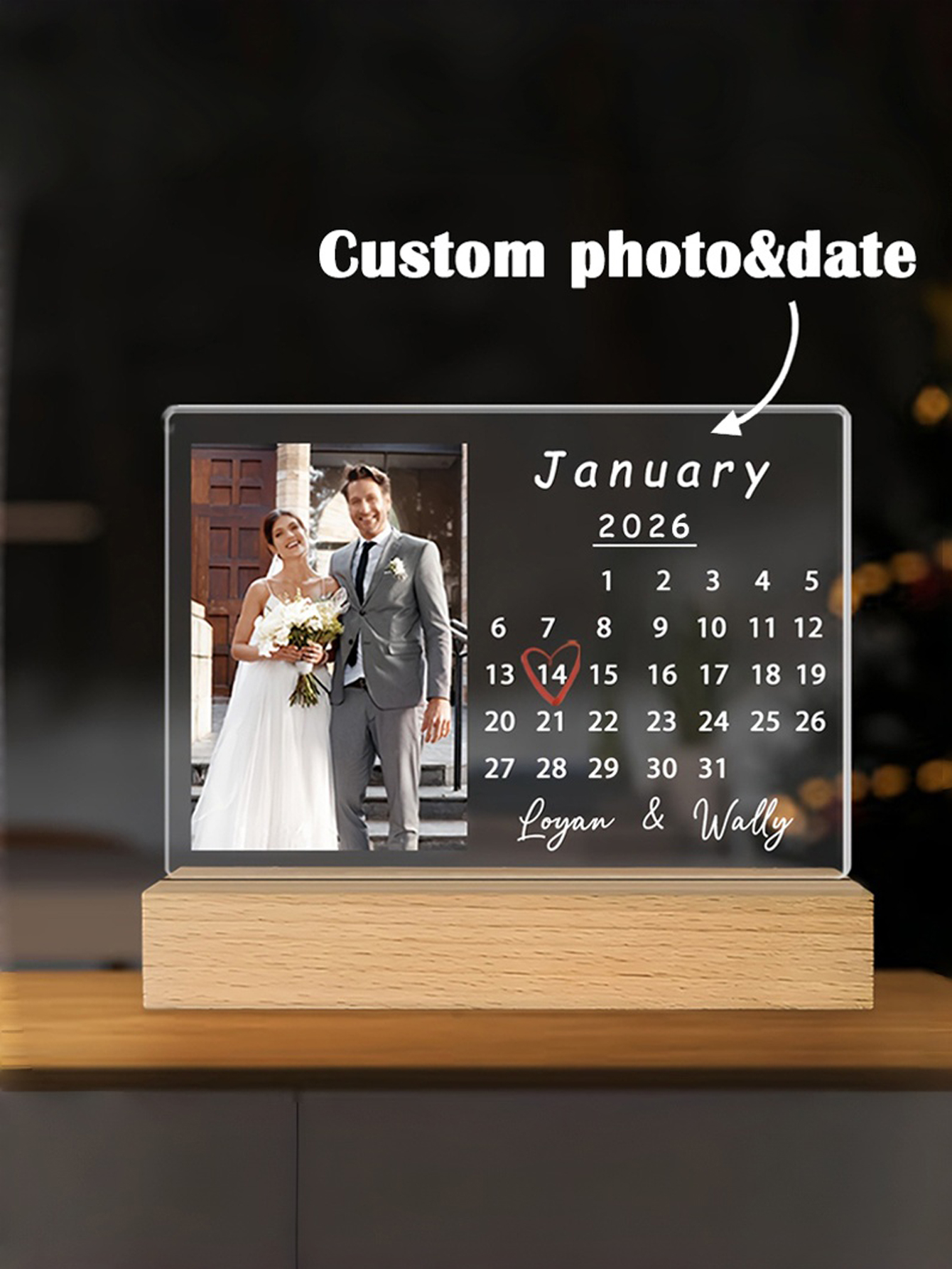 Custom Acrylic Wedding Date Frame